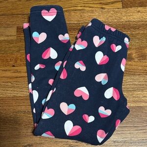 Carter’s size 7 girls fleece lined heart pattern leggings